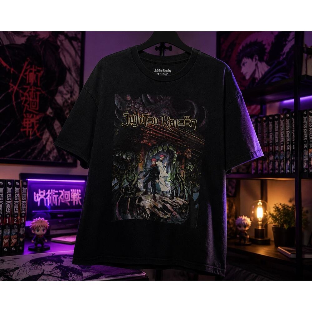 Jujutsu Kaisen Anime Graphic T Shirt Black Size Large Crunchyroll Manga